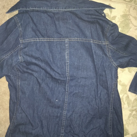 LOGG Denim Button Down 3/4 Sleeve Shirt Size 4 - Picture 3 of 4